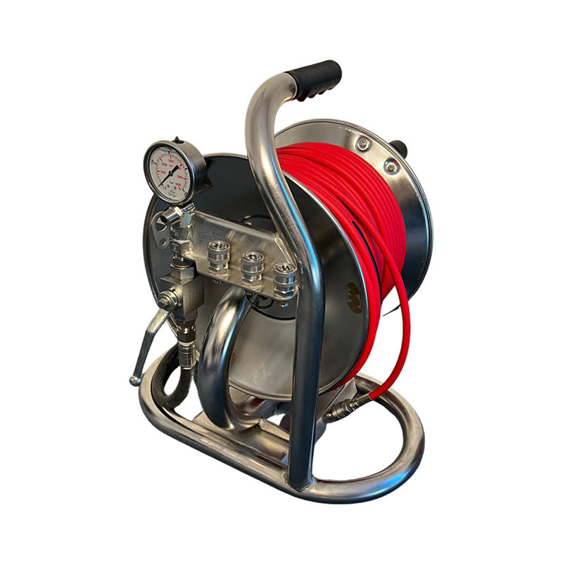 AMINIREEL-SS-1/4 Aussie Pumps Viper mini reel black steel hose reel Aus Pumps Online Accessories